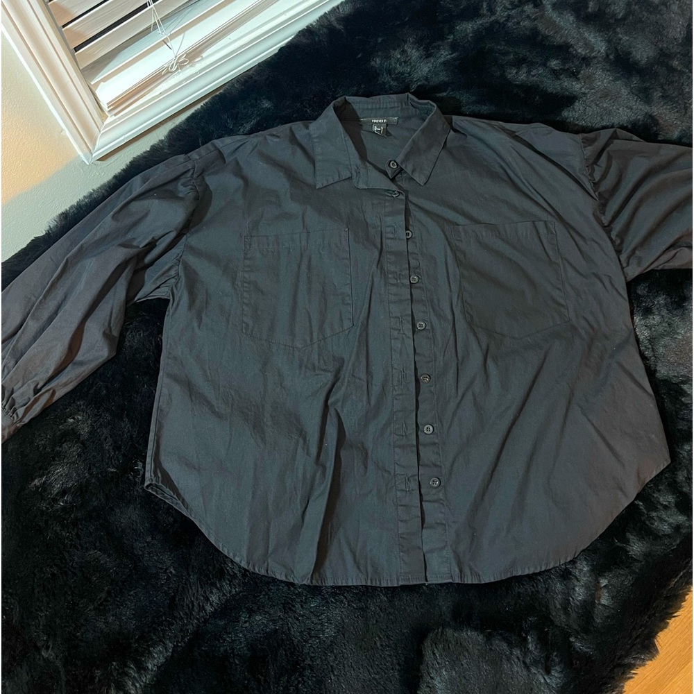 Black button down shirt
